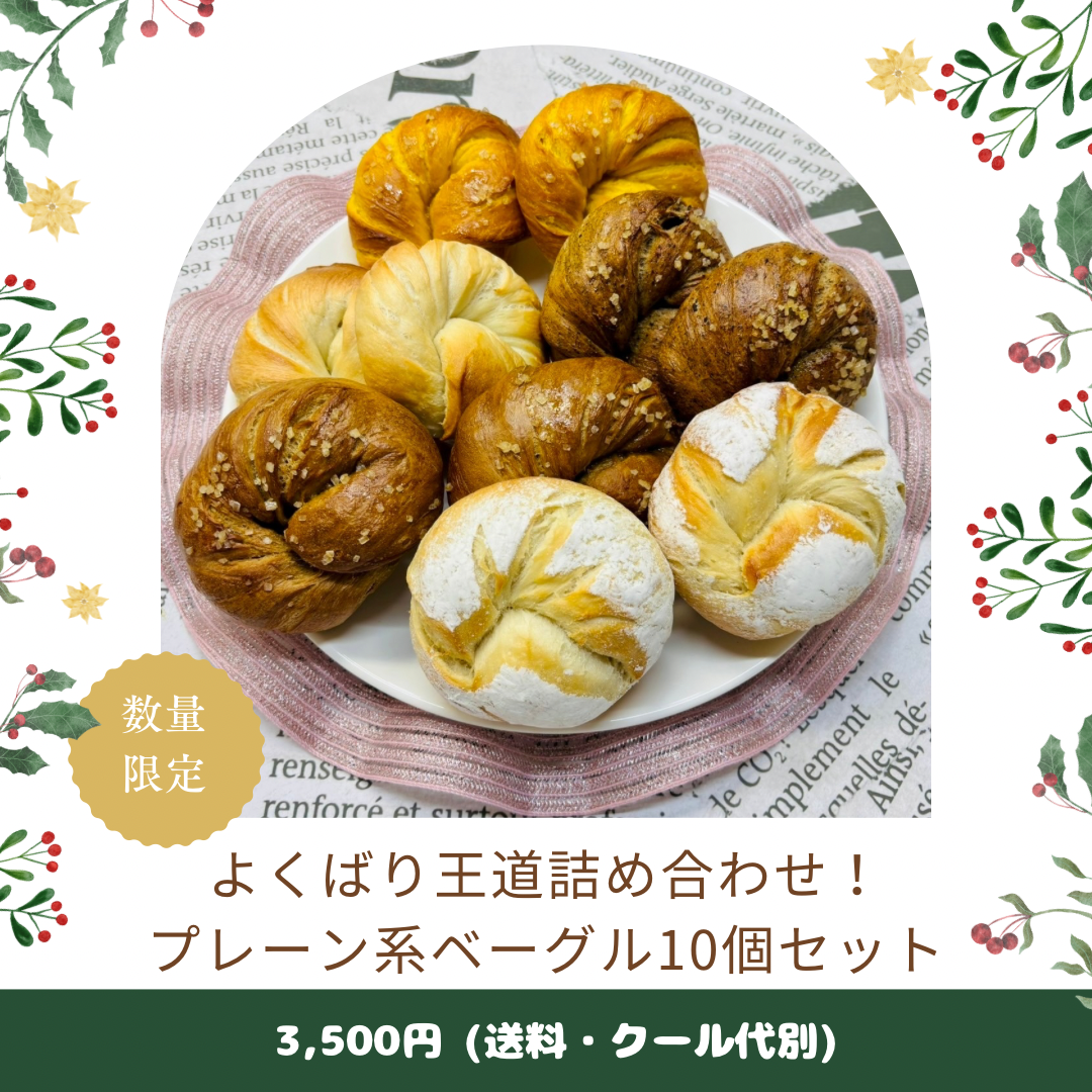 【1月限定】よくばり満足王道プレーンセット(10個入り)【天然酵母】